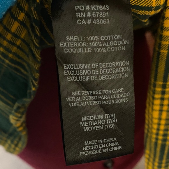 Green Bay Packers NFL Juniors Collection Green and Gold flannel shirt - Picture 3 of 5